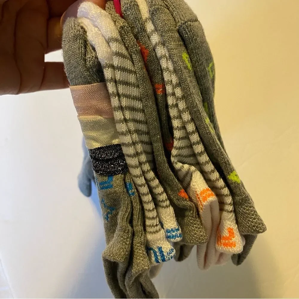 Fila girls 10 Pairs Comfort Knit Soft Socks Bonus 3 Hair Ties Girls 6-8 yr old